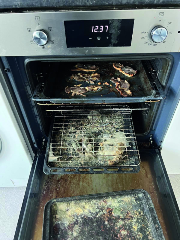 Oven before cleaning